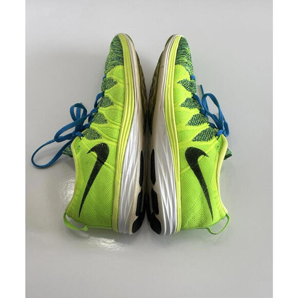 Nike Flyknit Lunar 2 Men\'s 10 Green/Blue Athletic Running Sneakers 620465-701 main image 9